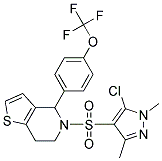 5-[(5-CHLORO-1,3-DIMETHYL-1H-PYRAZOL-4-YL)SULPHONYL]-4-[4-(TRIFLUOROMETHOXY)PHENYL]-4,5,6,7-TETRAHYDROTHIENO[3,2-C]PYRIDINE Struktur