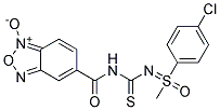 5-{[({[1-(4-chlorophenyl)-1-methyl-1-oxo-lambda~6~-sulphanylidene]amino}carbothioyl)amino]carbonyl}-2,1,3-benzoxadiazol-1-ium-1-olate Struktur