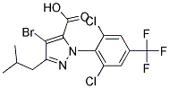 4-BROMO-1-[2,6-DICHLORO-4-(TRIFLUOROMETHYL)PHENYL]-3-(2-METHYLPROPYL)-1H-PYRAZOLE-5-CARBOXYLIC ACID Struktur