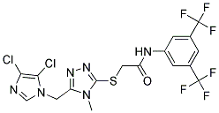 N1-[3,5-DI(TRIFLUOROMETHYL)PHENYL]-2-({5-[(4,5-DICHLORO-1H-IMIDAZOL-1-YL)ME THYL]-4-METHYL-4H-1,2,4-TRIAZOL-3-YL}THIO)ACETAMIDE Struktur