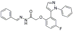 [4-FLUORO-2-(2-PHENYL-2H-PYRAZOL-3-YL)-PHENOXY]-ACETIC ACID [1-PHENYL-METH-(E)-YLIDENE]-HYDRAZIDE Struktur