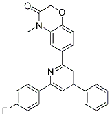 6-[6-(4-FLUORO-PHENYL)-4-PHENYL-PYRIDIN-2-YL]-4-METHYL-4H-BENZO[1,4]OXAZIN-3-ONE Struktur