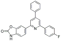 6-[6-(4-FLUORO-PHENYL)-4-PHENYL-PYRIDIN-2-YL]-3H-BENZOOXAZOL-2-ONE Struktur