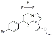 5-(4-BROMO-PHENYL)-7-TRIFLUOROMETHYL-4,5,6,7-TETRAHYDRO-PYRAZOLO[1,5- A ]PYRIMIDINE-3-CARBOXYLIC ACID ETHYL ESTER Struktur