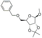 METHYL 2,3-O-ISOPROPYLIDENE-5-O-BENZYL-B-D-RIBOFURANOSIDE Struktur