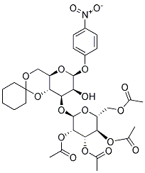 P-NITROPHENYL 3-O-(2,3,4,6-TETRA-O-ACETYL-A-D-MANNOPYRANOSYL)-4,6-O-CYCLOHEXYLIDENE-B-D-MANNOPYRANOSIDE Struktur