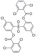 4-CHLORO-2-({5-CHLORO-2-[(2,6-DICHLOROBENZOYL)OXY]PHENYL}SULPHONYL)PHENYL 2,6-DICHLOROBENZOATE Struktur