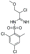 N1-(2-CHLORO-3-METHOXYPROPANIMIDOYL)-2,4-DICHLORO-6-METHYLBENZENE-1-SULPHONAMIDE Struktur