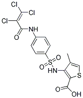 4-METHYL-3-[({4-[(2,3,3-TRICHLOROACRYLOYL)AMINO]PHENYL}SULPHONYL)AMINO]THIOPHENE-2-CARBOXYLIC ACID Struktur