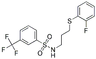 N-{3-[(2-FLUOROPHENYL)THIO]PROPYL}-3-(TRIFLUOROMETHYL)BENZENESULPHONAMIDE Struktur