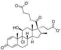 9-chloro-11beta-hydroxy-16beta-methylpregna-1,4-diene-3,20-dione 17,21-dipropionate Struktur