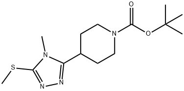 4-[4-Methyl-5-(methylthio)-4H-1,2,4-triazol-3-yl]piperidine, N-BOC protected Struktur