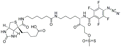 2-[N2-(4-AZIDO-2,3,5,6-TETRAFLUOROBENZOYL)-N6-(6 -BIOTINAMIDOCAPROYL)-L-LYSINYL]ETHYL METHANETHIOSULFONATE, 1356383-18-0, 結(jié)構(gòu)式