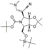 (3AR,4R,6S,6AS)-4-(TERT-BUTYL-DIMETHYL-SILANYLOXYMETHYL)-6-((Z)-1-CYANO-2-DIMETHYLAMINO-VINYL)-2,2-DIMETHYL-TETRAHYDRO-[1,3]DIOXOLO[4,5-C]PYRROLE-5-CARBOXYLIC ACID TERT-BUTYL ESTER Struktur