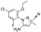 5-AMINO-1-(4-CHLORO-6-ETHOXY-2-FLUOROPHENYL)-3-METHYL-1H-PYRAZOLE-3-CARBONITRILE Struktur