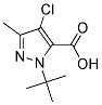 4-CHLORO-1-(1,1-DIMETHYLETHYL)-3-METHYL-1H-PYRAZOLE-5-CARBOXYLIC ACID Struktur