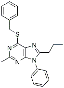 6-(BENZYLTHIO)-2-METHYL-9-PHENYL-8-PROPYL-9H-PURINE Struktur