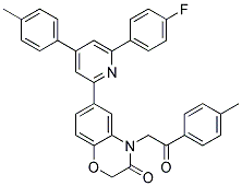 6-[6-(4-FLUORO-PHENYL)-4-P-TOLYL-PYRIDIN-2-YL]-4-(2-OXO-2-P-TOLYL-ETHYL)-4H-BENZO[1,4]OXAZIN-3-ONE Struktur