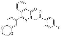 4-(2,3-DIHYDRO-BENZO[1,4]DIOXIN-6-YL)-2-[2-(4-FLUORO-PHENYL)-2-OXO-ETHYL]-2H-PHTHALAZIN-1-ONE Struktur