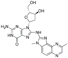 N-(DEOXYGUANOSIN-8-YL)-2-AMINO-3,8-DIMETHYLIMIDAZO [4,5-F] QUINOXALINE Struktur