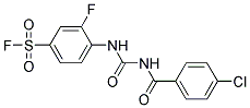 4-({[(4-CHLOROBENZOYL)AMINO]CARBONYL}AMINO)-3-FLUOROBENZENE-1-SULPHONYL FLUORIDE Struktur