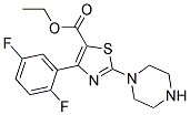 Ethyl 2-(Piperazine-1-Yl)-4-(2,5-Difluorophenyl)-5-Thiazolecarboxylate Struktur