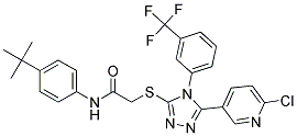 N1-[4-(tert-butyl)phenyl]-2-({5-(6-chloro-3-pyridyl)-4-[3-(trifluoromethyl)phenyl]-4H-1,2,4-triazol-3-yl}thio)acetamide Struktur