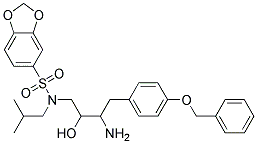 BENZO[1,3]DIOXOLE-5-SULFONIC ACID [3-AMINO-4-(4-BENZYLOXY-PHENYL)-2-HYDROXY-BUTYL]-ISOBUTYL-AMIDE Struktur