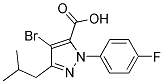 4-BROMO-1-(4-FLUOROPHENYL)-3-(2-METHYLPROPYL)-1H-PYRAZOLE-5-CARBOXYLIC ACID Struktur