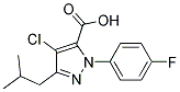 4-CHLORO-1-(4-FLUOROPHENYL)-3-(2-METHYPROPYL)-1H-PYRAZOLE-5-CARBOXYLIC ACID Struktur