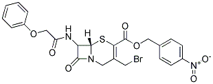 4-NITROBENZYL 3-BROMOMETHYL-7-PHENOXYACETAMIDO-3-CEPHEM-4-CARBOXYLATE Struktur