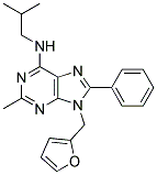 9-((FURAN-2-YL)METHYL)-N-ISOBUTYL-2-METHYL-8-PHENYL-9H-PURIN-6-AMINE Struktur