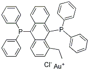 9,10-bisdiphenylphosphinoethylanthracene gold(I) Chloride Struktur