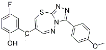 (5-FLUORO-2-HYDROXYPHENYL)[3-(4-METHOXYPHENYL)[1,2,4]TRIAZOLO[3,4-B][1,3,4]THIADIAZEPIN-7-YL]METHANO Struktur