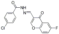 4-CHLOROBENZOIC ACID [1-(6-FLUORO-4-OXO-4H-CHROMEN-3-YL)-METH-(E)-YLIDENE]-HYDRAZIDE Struktur