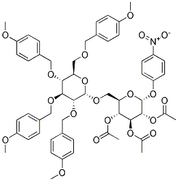 4-NITROPHENYL 2,3,4-TRI-O-ACETYL-6-O-(2',3',4',6'-TETRA-O-4-METHOXYBENZYL-A-D-GLUCOPYRANOSYL)-A-D-GLUCOPYRANOSIDE Struktur