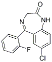 7-Chloro-1,3-Dihydro-5-(2-Fluorophenyl)-2H-1,4-Benzodiazepin-2-One Struktur