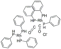 BIS-(TRIPHENYLPHOSPHINO)-RHODIUM CARBONYL CHLORIDE Struktur