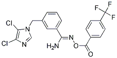 O1-[4-(TRIFLUOROMETHYL)BENZOYL]-3-[(4,5-DICHLORO-1H-IMIDAZOL-1-YL)METHYL]BE NZENE-1-CARBOHYDROXIMAMIDE Struktur