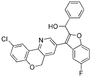 [3-(6-CHLORO-10H-9-OXA-4-AZA-PHENANTHREN-2-YL)-5-FLUORO-BENZOFURAN-2-YL]-PHENYL-METHANOL Struktur