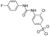 3-CHLORO-4-[3-(4-FLUOROPHENYL)UREIDO]BENZENESULFONYL CHLORIDE Struktur