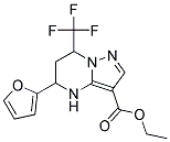 5-FURAN-2-YL-7-TRIFLUOROMETHYL-4,5,6,7-TETRAHYDRO-PYRAZOLO[1,5- A ]PYRIMIDINE-3-CARBOXYLIC ACID ETHYL ESTER Struktur