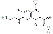 6-(2-AMINOETHYLAMINO)-7-CHLORO-1-CYCLOPROPYL-4-OXO-1,4-DIHYDROQUINOLINE-3-CARBOXYLIC ACID HYDROCHLORIDE Struktur