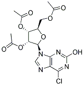 6-CHLORO-2-HYDROXY-9-(2',3',5'-TRI-O-ACETYL-B-D-RIBOFURANOSYL)PURINE Struktur