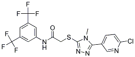 N1-[3,5-di(trifluoromethyl)phenyl]-2-{[5-(6-chloro-3-pyridyl)-4-methyl-4H-1,2,4-triazol-3-yl]thio}acetamide Struktur