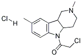 5-(Chloroacetyl)-2,8-dimethyl-2,3,4,4a,5,9b-hexahydro-1H-pyrido[4,3-b]indole hydrochloride Struktur