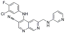 4-(3-chloro-4-fluorophenylamino)-6-((pyridin-3-ylamino)methyl)-1,7-naphthyridine-3-carbonitrile Struktur