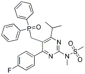 Diphenyl[4-(4-fluorophenyl)-6-isopropyl-2- [(N-methyl-N- methylsulfony)amino]pyrimidine-5-yl-methyl]phosphine oxide Struktur