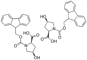 Fmoc-(2S,4S)-(-)-4-hydroxypyrrolidine-2-carboxylic acid (Fmoc-cis-4-hydroxy-L-proline)
 Struktur