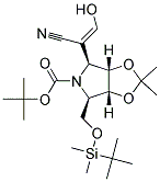 (3AR,4R,6S,6AS)-4-(TERT-BUTYL-DIMETHYL-SILANYLOXYMETHYL)-6-((Z)-1-CYANO-2-HYDROXY-VINYL)-2,2-DIMETHYL-TETRAHYDRO-[1,3]DIOXOLO[4,5-C]PYRROLE-5-CARBOXYLIC ACID TERT-BUTYL ESTER Struktur